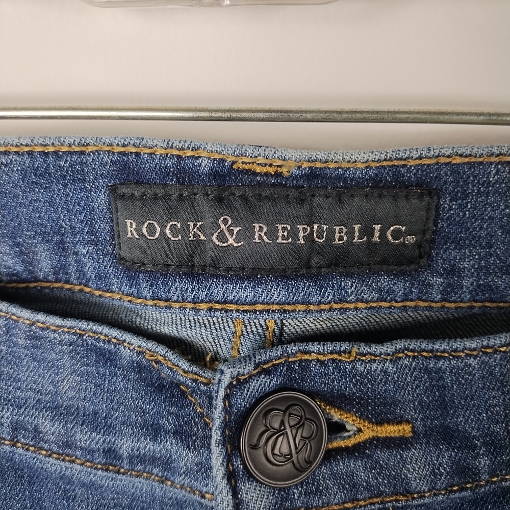 Rock & Republic Berlin Tuxedo Stripe Denim Jeans Size 12M - Picture 3 of 9
